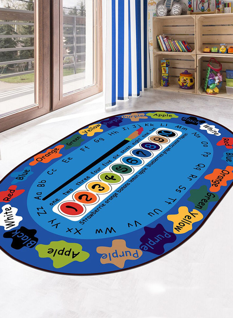 Oval Shaped Anti-Skid Kids Room Rug Multicolour 80 x 120centimeter