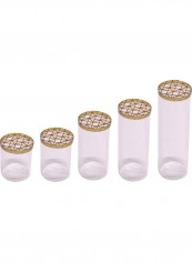 Plaid Glass Fresh Bottle Cap Clear/Gold 264x635millimeter