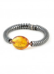 Baltic Amber & Hematite Bracelet