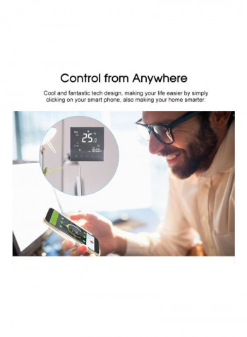 LCD Touch Screen Wi-Fi Thermostat Grey 86x86x13.3millimeter