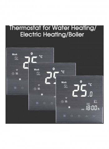 LCD Touch Screen Wi-Fi Thermostat Grey 86x86x13.3millimeter