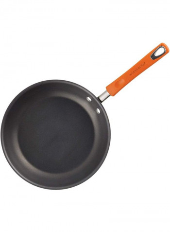 2-Piece Non-Stick Fry Pan With Handle Black/Orange