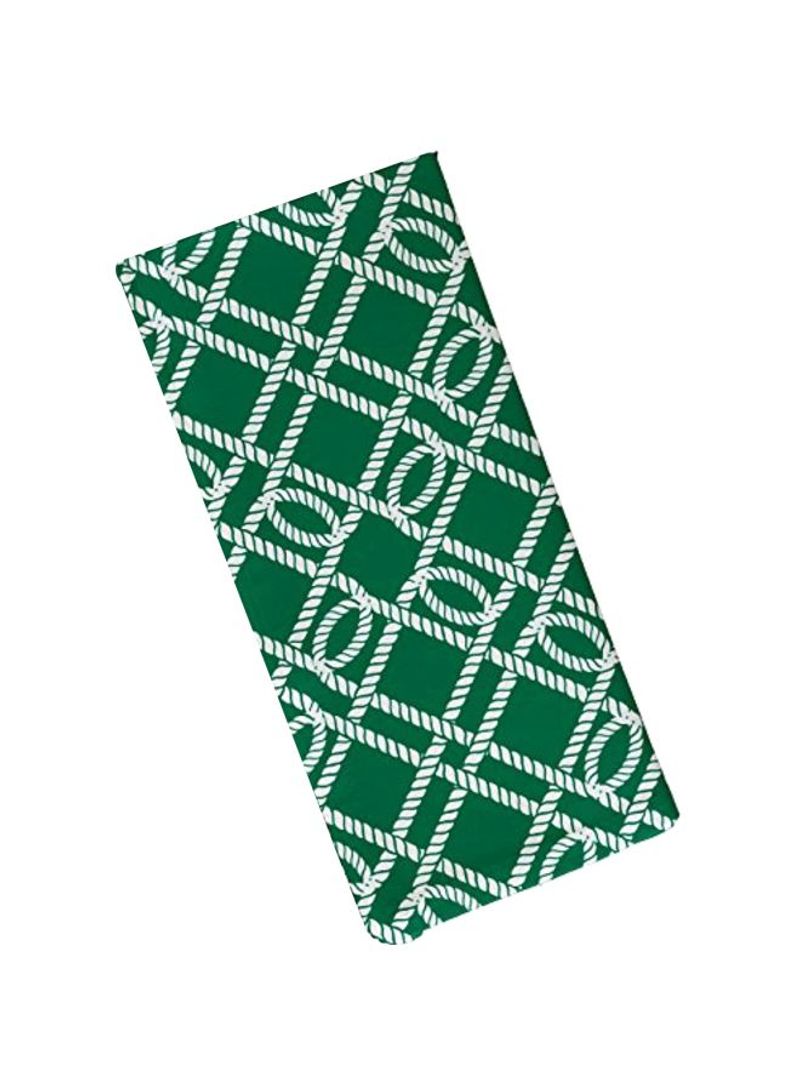 4-Piece Geometric Printed Polyester Napkin Green 19x19inch