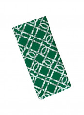 4-Piece Geometric Printed Polyester Napkin Green 19x19inch