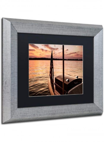 Chippewa Lake Silver Framed Wall Art Browm/Orange 11 x 14inch