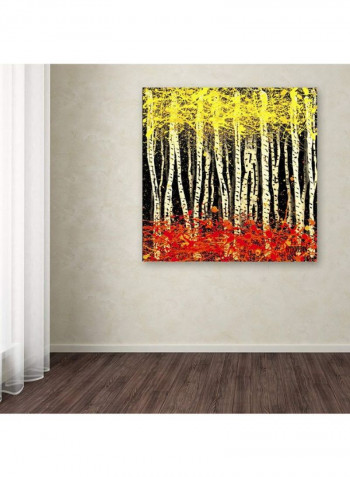 White Aspens 2 Artwork Canvas Wall Art Multicolour 24 x 24inch