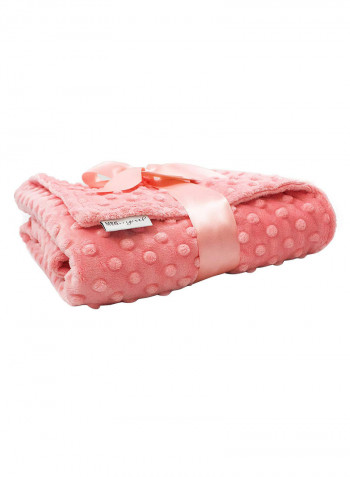 Coral Minky Dot Baby Blanket