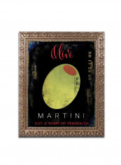 Olive Martini I Canvas Wall Art Black 14 x 19inch