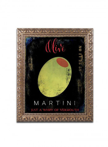 Olive Martini I Canvas Wall Art Black 14 x 19inch