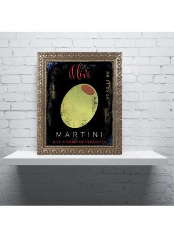 Olive Martini I Canvas Wall Art Black 14 x 19inch