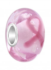 Sterling Silver Awareness Murano Charm For Bracelet
