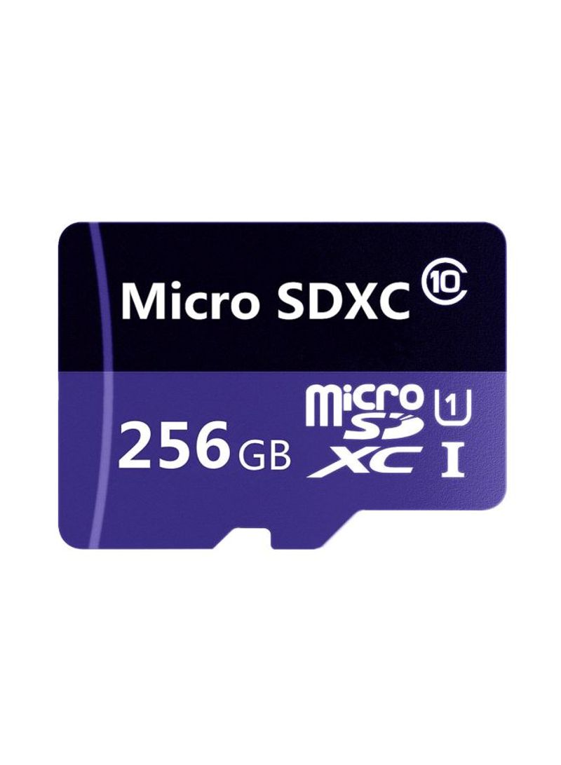 Micro SDXC Class 10 Memory Card With Adapter 256GB Blue/Black