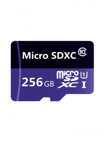 بطاقة ذاكرة microSDXC من الفئة 10 تأتي مع محول 256غيغابايت أسود/أزرق