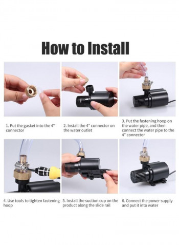 Ultra Quiet Brushless Water Pump Set Multicolour 9.5 x 5.2 x 7centimeter