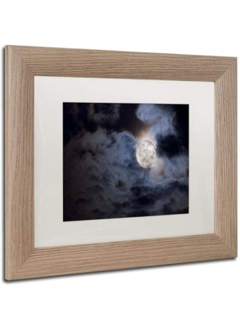 Super Moon Rise Over Cleveland Canvas Wall Art Multicolour 14 x 19inch