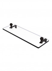 Vanity Beveled Edges Glass Shelf Clear/Black 16inch