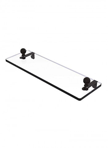 Vanity Beveled Edges Glass Shelf Clear/Black 16inch