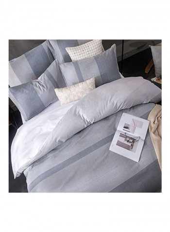 3-Piece Duvet Cover Set Grey Full/Queen