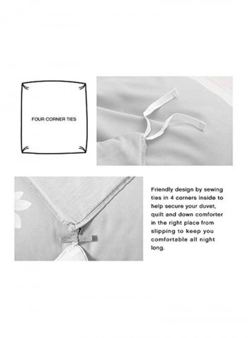 3-Piece Duvet Cover Set Grey Full/Queen