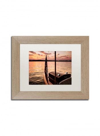 Chippewa Lake Framed Wall Art Browm/Orange 11 x 14inch