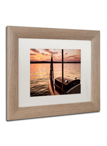 Chippewa Lake Framed Wall Art Browm/Orange 11 x 14inch