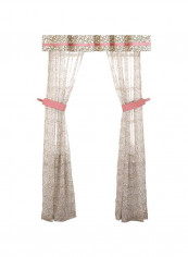 Decorative Drape Set Grey/Pink/White 18x42inch