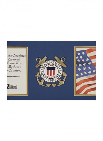 3-Opening Collage Frame With US Coast Guard Medallion Brown/Blue/Gold 10x18inch