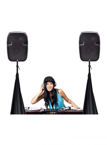 3 Sided DJ Speaker And Light Stand Scrim PSCRIM3B Black