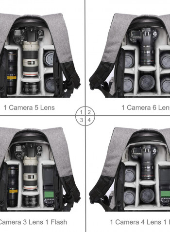 Large Capacity Camera Bag Grey