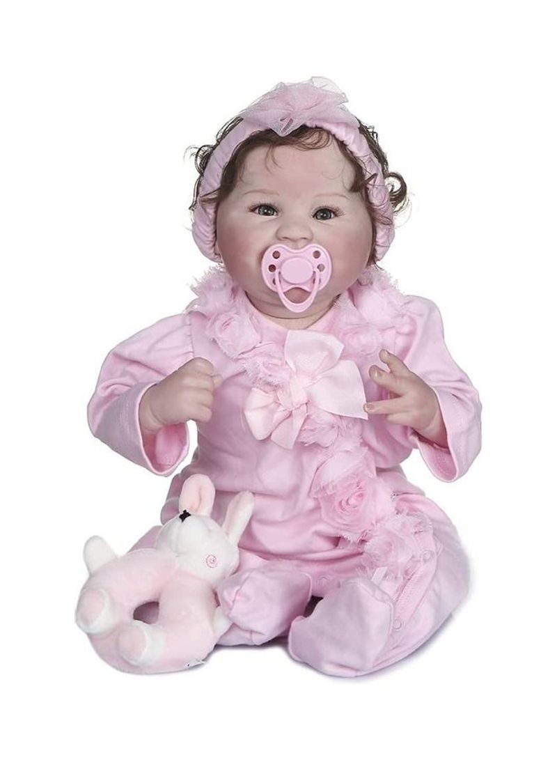 Reborn Baby Doll With Rabbit Toy 22inch