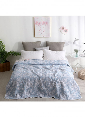 Simple Pattern Soft Blanket Cotton Blue 200x220centimeter