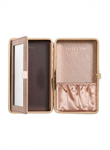 Makeup Organizer With Mirror Rose Gold