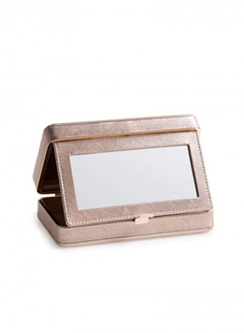 Makeup Organizer With Mirror Rose Gold