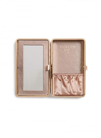 Makeup Organizer With Mirror Rose Gold