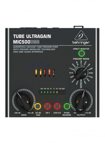 Vacuum Tube Preamplifier MIC500USB Black