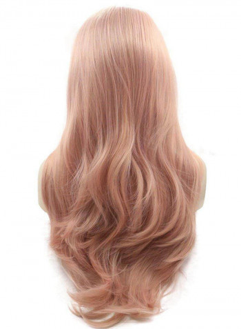 Synthetic Lace Front Wig With Heat Resistant Fiber Blonde 20inch