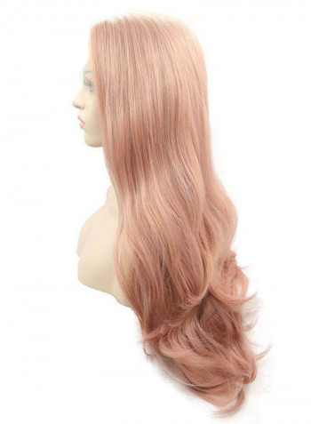 Synthetic Lace Front Wig With Heat Resistant Fiber Blonde 20inch