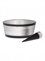 2-Piece Coaster And Stopper Set Silver/Black 5inch