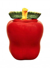Decorative Apple Cookie Jar Red/Green 10.25x8inch