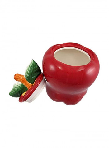 Decorative Apple Cookie Jar Red/Green 10.25x8inch