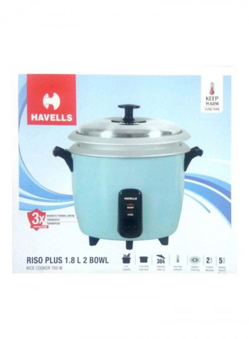 Riso Plus Rice Cooker 1.8 L 1.8 l 180 W GHCRCDCB070 Sky Blue/Black/Silver