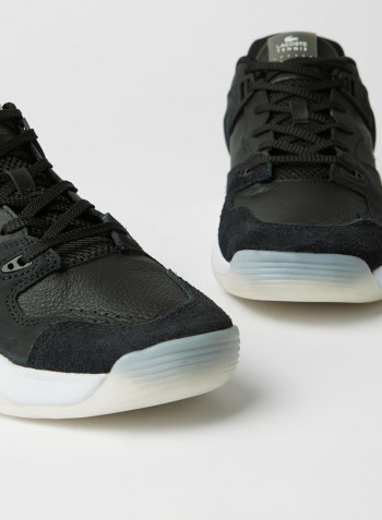 T-Point Leather Sneakers Black/White