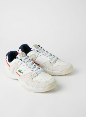 T-Point Leather Sneakers White/Navy/Red