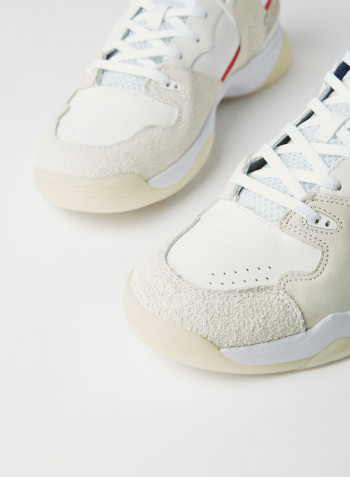 T-Point Leather Sneakers White/Navy/Red