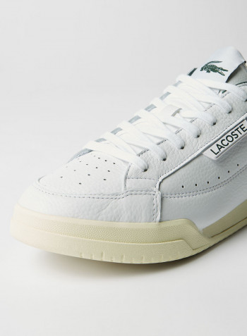 Twin Serve Leather Sneakers White/Dark Green