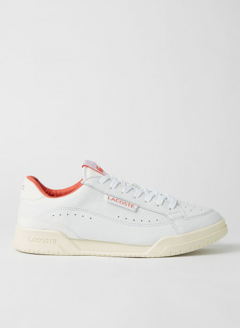 Twin Serve Leather Sneakers White/Pink