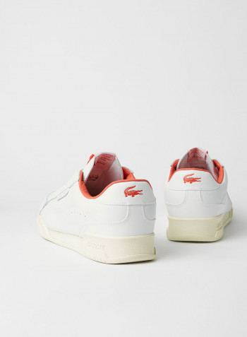 Twin Serve Leather Sneakers White/Pink