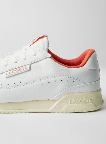 Twin Serve Leather Sneakers White/Pink