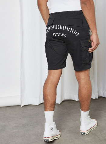 Logo Graphic Army Shorts Black