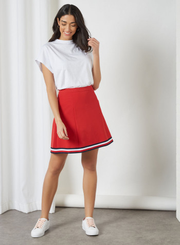 Signature Tape Skirt Primary Red